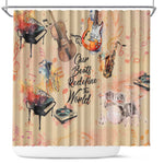 Our Beats Redefine The World African Shower Curtain Afro Music