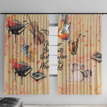 Our Beats Redefine The World African Window Curtain Afro Music
