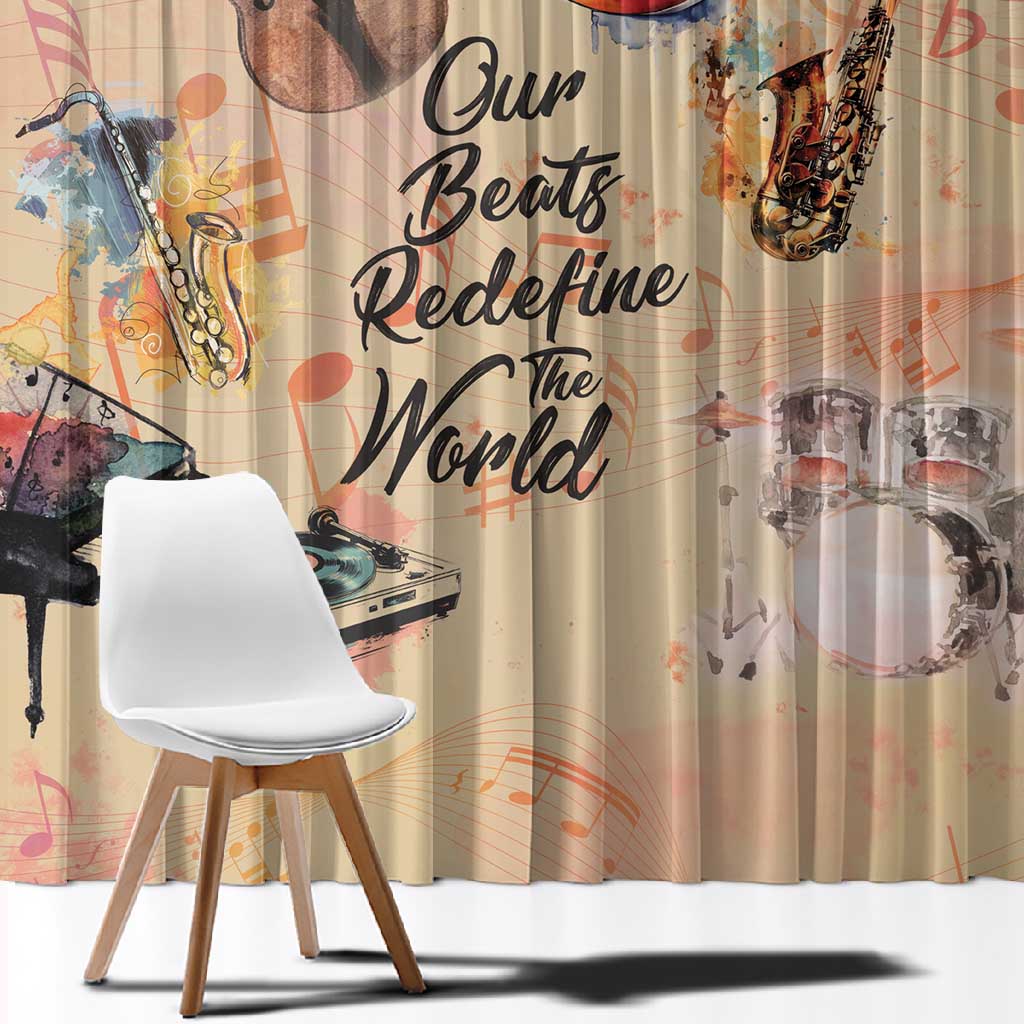 Our Beats Redefine The World African Window Curtain Afro Music