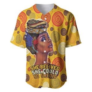 African Women Baseball Jersey She Believed She Could So She Did