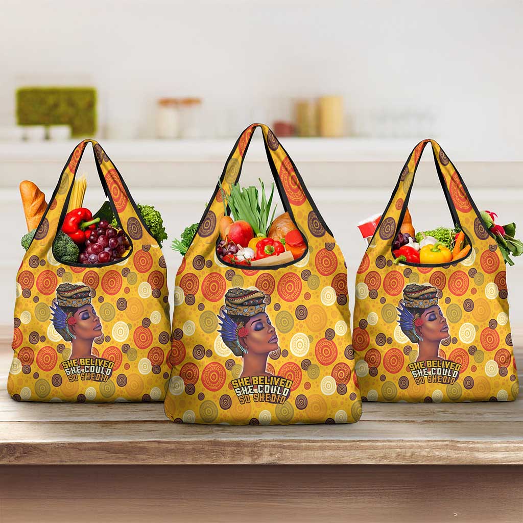 African Women Grocery Bag She Believed She Could So She Did