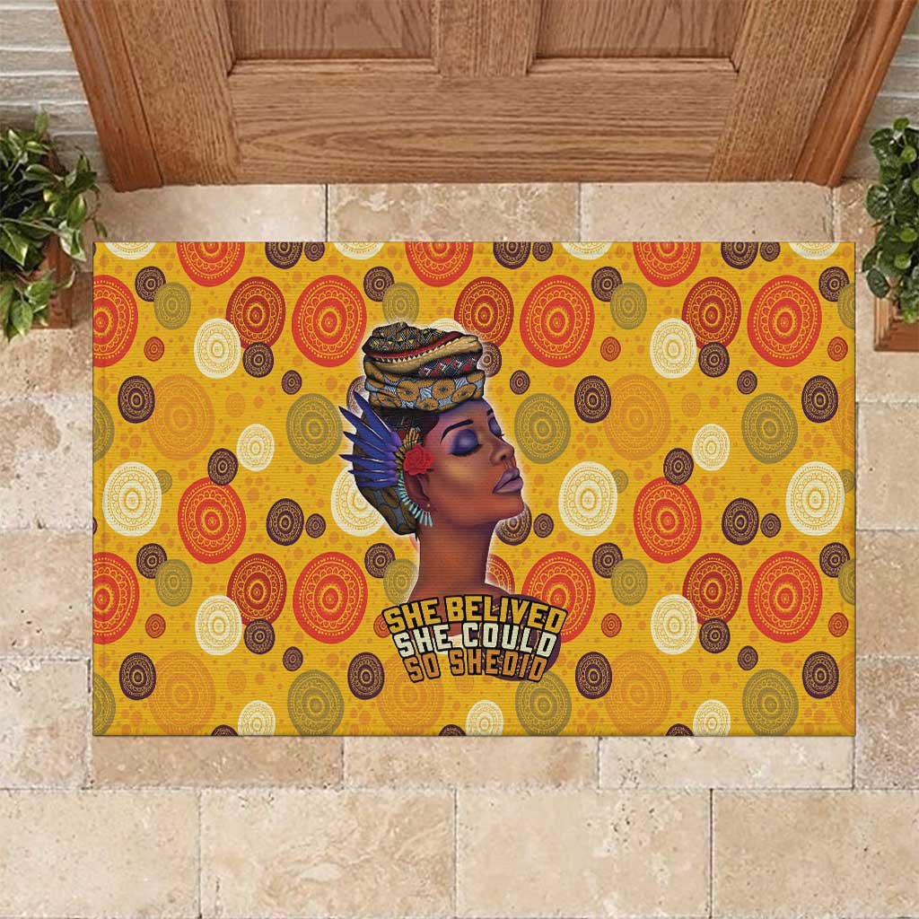 African Women Rubber Doormat She Believed She Could So She Did