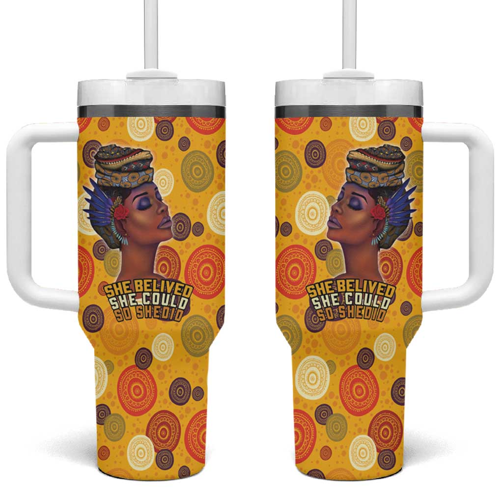 African Women Tumbler With Handle She Believed She Could So She Did