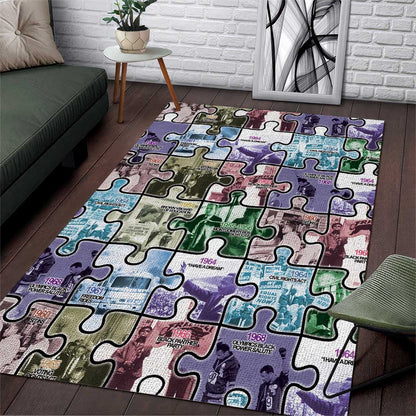 African American Area Rug The Civil Rights Journey in Puzzle
