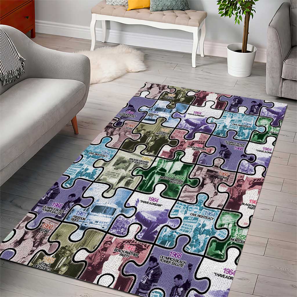 African American Area Rug The Civil Rights Journey in Puzzle