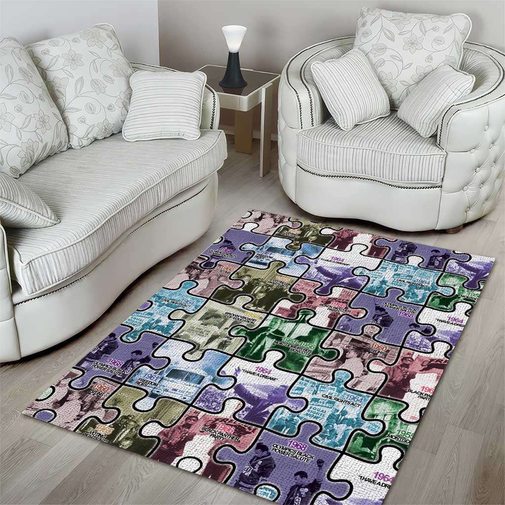 African American Area Rug The Civil Rights Journey in Puzzle