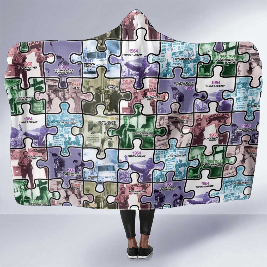 African American Hooded Blanket The Civil Rights Journey in Puzzle