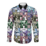 African American Long Sleeve Button Shirt The Civil Rights Journey in Puzzle
