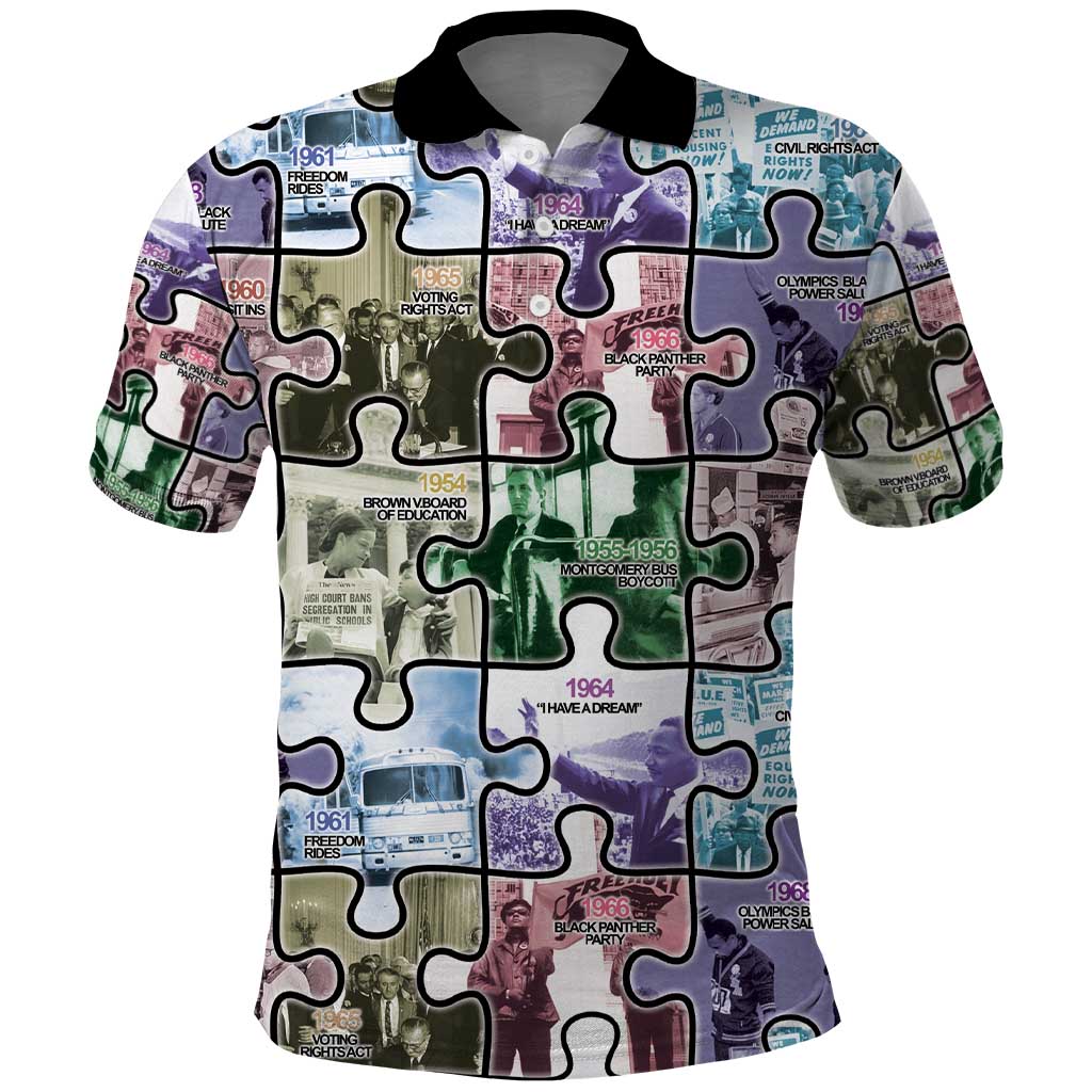 African American Polo Shirt The Civil Rights Journey in Puzzle