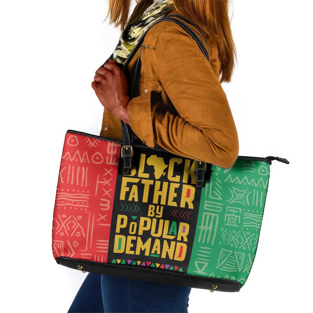 Black Father By Popular Demand Leather Tote Bag African Art