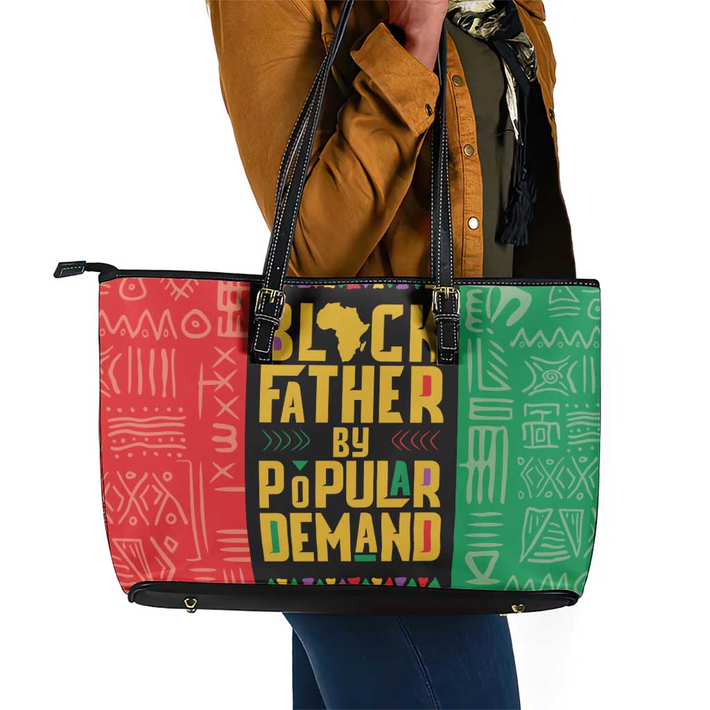 Black Father By Popular Demand Leather Tote Bag African Art