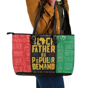 Black Father By Popular Demand Leather Tote Bag African Art