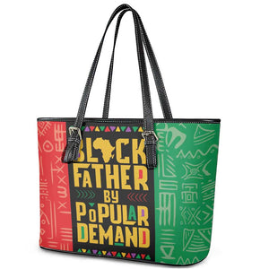 Black Father By Popular Demand Leather Tote Bag African Art