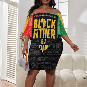 Black Father By Popular Demand Off Shoulder Short Dress African Art