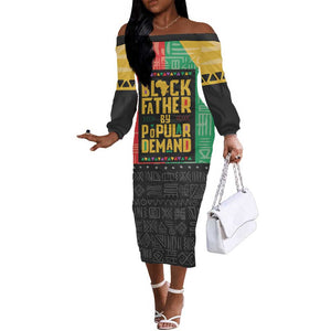 Black Father By Popular Demand Off The Shoulder Long Sleeve Dress African Art