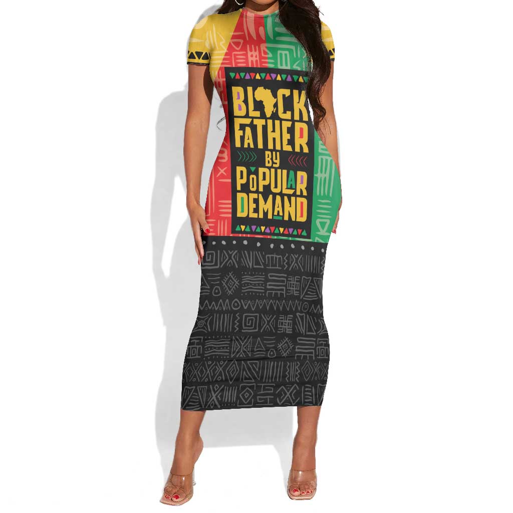 Black Father By Popular Demand Short Sleeve Bodycon Dress African Art