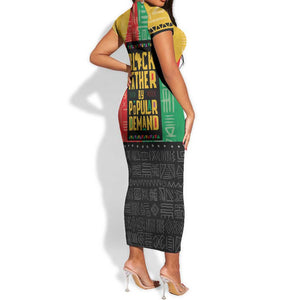 Black Father By Popular Demand Short Sleeve Bodycon Dress African Art