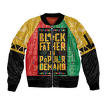 Black Father By Popular Demand Sleeve Zip Bomber Jacket African Art