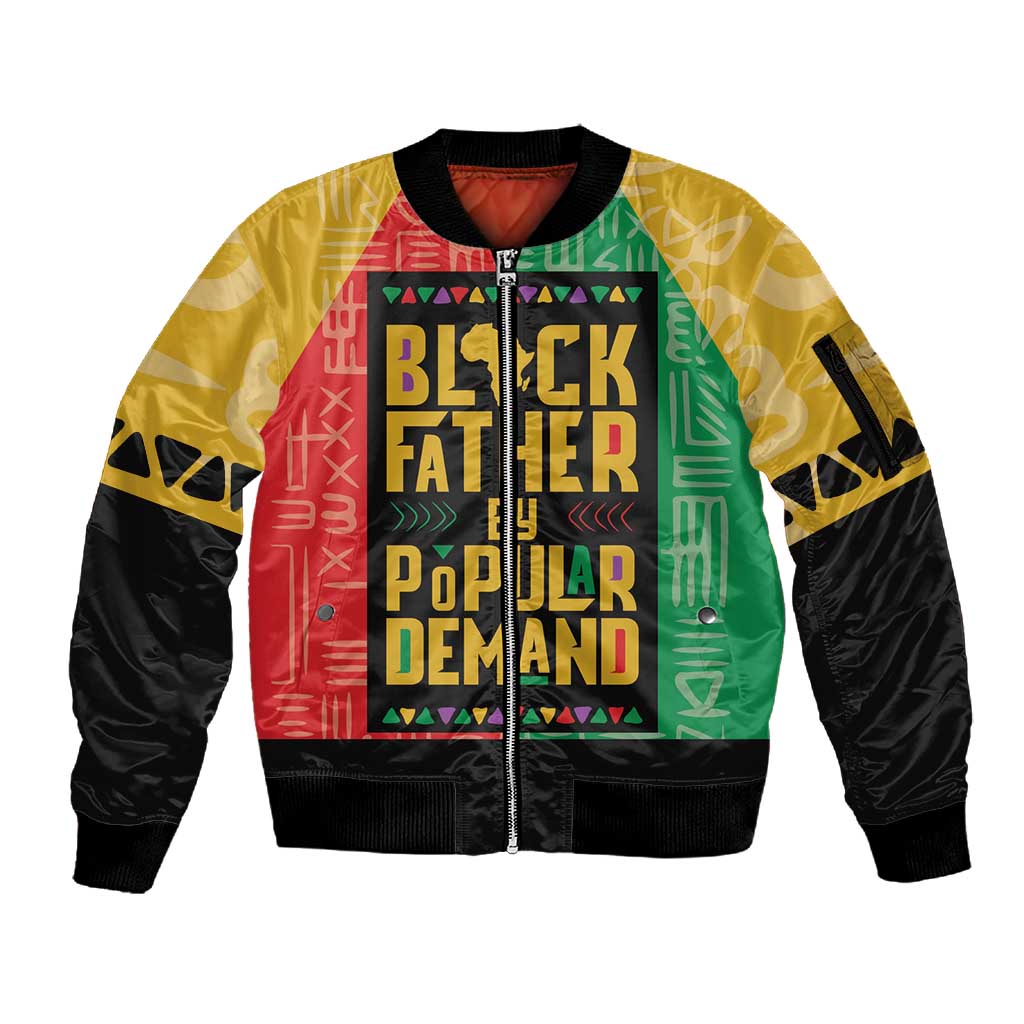 Black Father By Popular Demand Sleeve Zip Bomber Jacket African Art