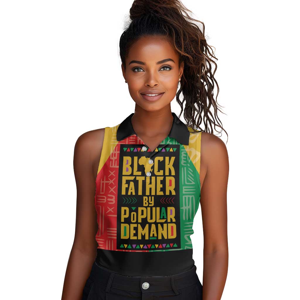 Black Father By Popular Demand Women Sleeveless Polo Shirt African Art