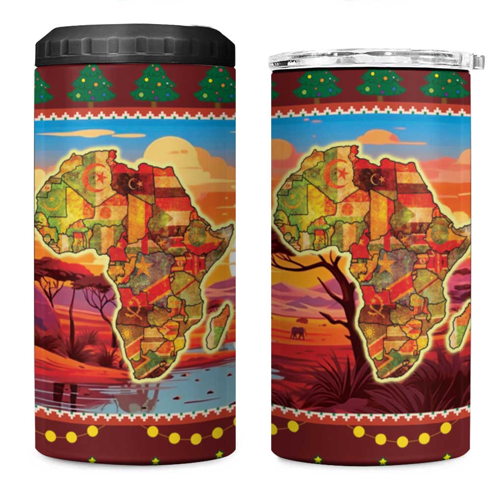 African Christmas 4 in 1 Can Cooler Tumbler Afro Heritage and Celebrated