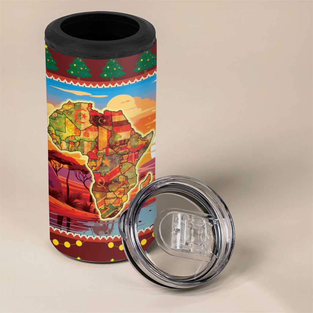 African Christmas 4 in 1 Can Cooler Tumbler Afro Heritage and Celebrated