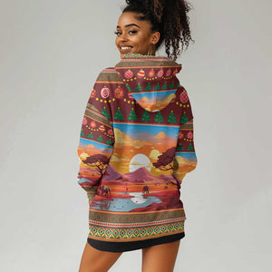 African Christmas Hoodie Dress Afro Heritage and Celebrated