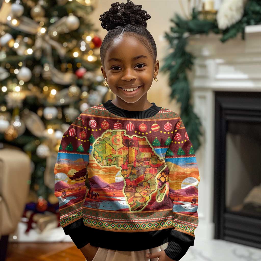 African Christmas Kid Ugly Christmas Sweater Afro Heritage and Celebrated