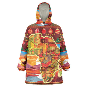 African Christmas Kid Wearable Blanket Hoodie Afro Heritage and Celebrated