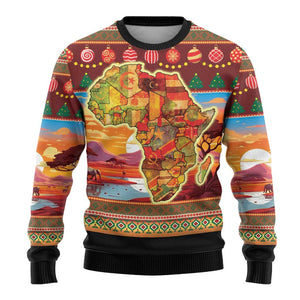 African Christmas Ugly Christmas Sweater Afro Heritage and Celebrated