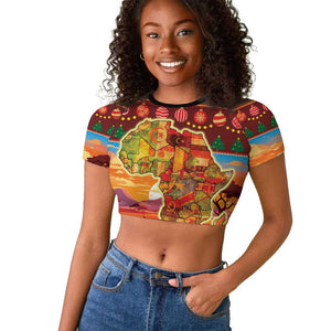 African Christmas Raglan Cropped T shirt Afro Heritage and Celebrated