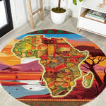 African Christmas Round Carpet Afro Heritage and Celebrated