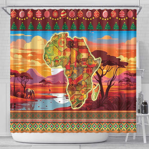 African Christmas Shower Curtain Afro Heritage and Celebrated