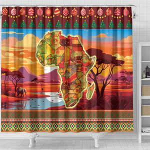 African Christmas Shower Curtain Afro Heritage and Celebrated