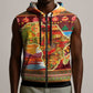 African Christmas Sleeveless Zip Hoodie Afro Heritage and Celebrated - African Pride