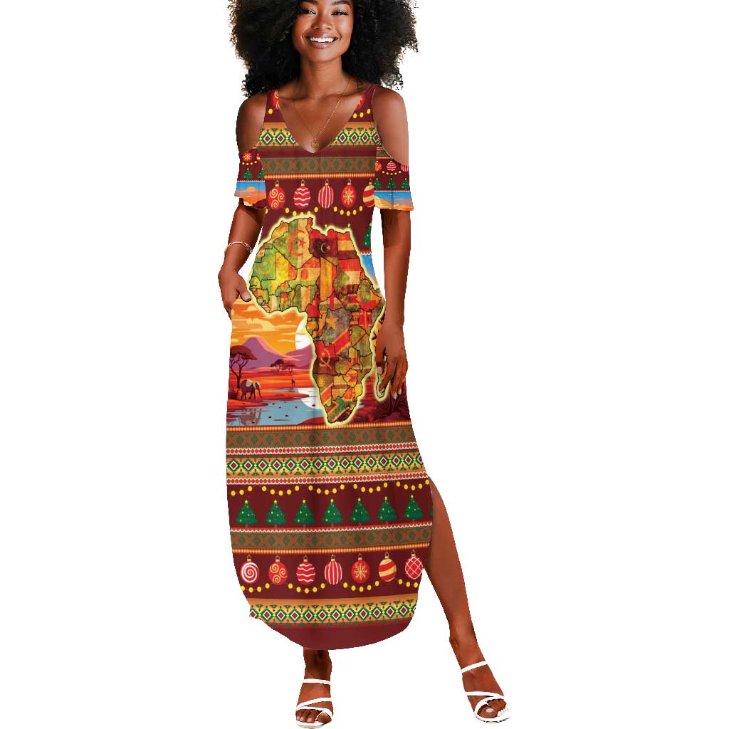 African Christmas Summer Maxi Dress Afro Heritage and Celebrated