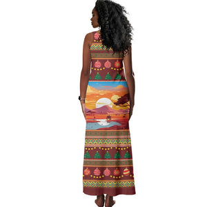 African Christmas Tank Maxi Dress Afro Heritage and Celebrated