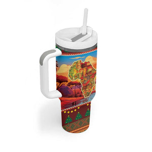 African Christmas Tumbler With Handle Afro Heritage and Celebrated