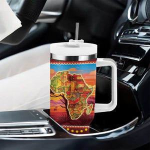 African Christmas Tumbler With Handle Afro Heritage and Celebrated