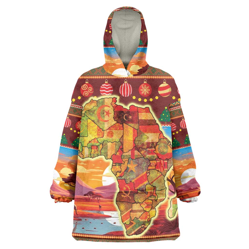 African Christmas Wearable Blanket Hoodie Afro Heritage and Celebrated