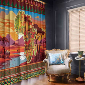 African Christmas Window Curtain Afro Heritage and Celebrated