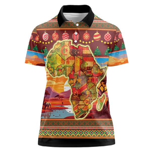 African Christmas Women Polo Shirt Afro Heritage and Celebrated