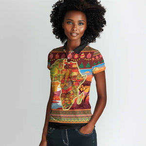 African Christmas Women Polo Shirt Afro Heritage and Celebrated