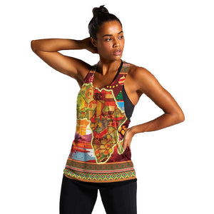 African Christmas Women Racerback Tank Afro Heritage and Celebrated