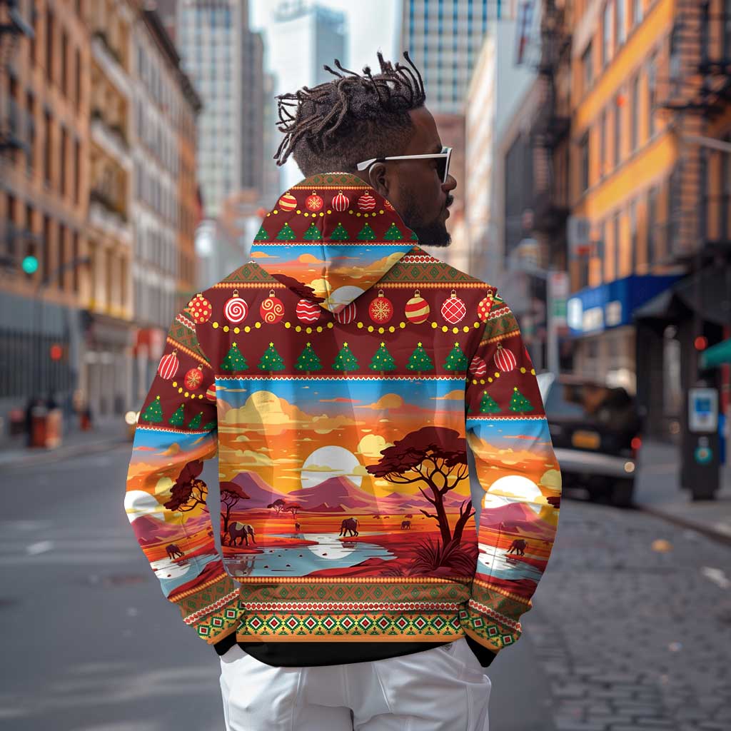 African Christmas Zip Hoodie Afro Heritage and Celebrated