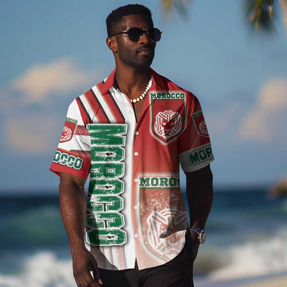 Morocco Soccer Hawaiian Shirt Atlas Lions Football - Road To Champion