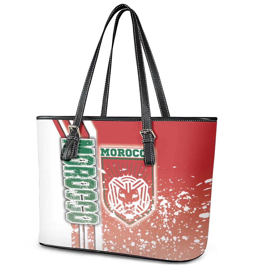 Morocco Soccer Leather Tote Bag Atlas Lions Football - Road To Champion