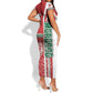 Morocco Soccer Short Sleeve Bodycon Dress Atlas Lions Football - Road To Champion DT03