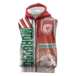 Morocco Soccer Sleeveless Zip Hoodie Atlas Lions Football - Road To Champion - African Pride