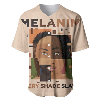 Melanin Every Shade Slays Baseball Jersey Afro Women
